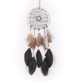 New Silver Leather Black Big Floating Dreamcatcher Home Crafts Ornaments Car Feather Wind Chimes