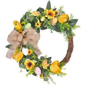 Easter Egg Rattan Home Door Hanging Decoration Simulation Wreath