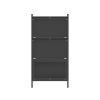 Bakers Rack with Cabinet,Bread Rack Coffee Station Microwaves Rack Storage Rack,4 Tier Kitchen Organizer Shelf for Dishes,Wine,Pots and Pans (Black)