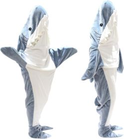 Home Soft Flannel Shark Blanket Hoodie