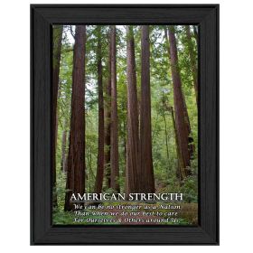 "American Strength" By Trendy Decor4U, Printed Wall Art, Ready To Hang Framed Poster, Black Frame