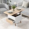 Modern Multi-functional Coffee Table Extendable with Storage & Lift Top in Oak