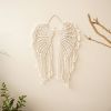 1pc Bohemian Angel Wings Tapestry Pendant with Long Tassels - Hand Woven Dream Catcher Wall Hanging for Weddings, Offices, and Bedrooms