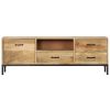 TV Cabinet 51.2"x11.8"x17.7" Solid Mango Wood