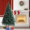 6FT Artificial Christmas Tree 650 Branches Xmas White Pine Tree with Solid Metal Legs Perfect for Indoor and Outdoor Holiday Decoration