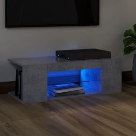 TV Cabinet with LED Lights Concrete Gray 35.4"x15.4"x11.8"