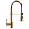 New Single Handle Pull-Down Sprayer Kitchen Faucet in Brushed Gold