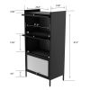 Bakers Rack with Cabinet,Bread Rack Coffee Station Microwaves Rack Storage Rack,4 Tier Kitchen Organizer Shelf for Dishes,Wine,Pots and Pans (Black)