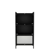 Bakers Rack with Cabinet,Bread Rack Coffee Station Microwaves Rack Storage Rack,4 Tier Kitchen Organizer Shelf for Dishes,Wine,Pots and Pans (Black)