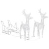 Reindeers & Sleigh Christmas Decoration 160 LEDs 51.2" Acrylic