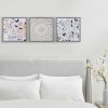 Summer Bliss Silver Framed Floral Medallion 3-piece Wall Decor Set