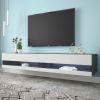 180 Wall Mounted Floating 80 inches TV Stand with 20 Color LEDs