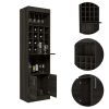 Edmonton 2 Piece Living Room Set, TV Stand + Bar Cabinet , Black / Espresso