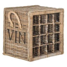 Aziza 16 Bottle Wicker Wine Rack Grey