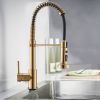 New Single Handle Pull-Down Sprayer Kitchen Faucet in Brushed Gold