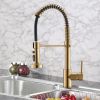 New Single Handle Pull-Down Sprayer Kitchen Faucet in Brushed Gold