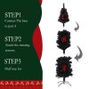 7.5 Ft Halloween Black Artificial Christmas Tree 840 Tips Seasonal Holiday Decoration Tree with Metal Stand for Home, Office, Party