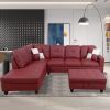 Red Faux Leather 3-Piece Couch Living Room Sofa Set