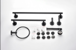 6-piece stainless steel bathroom towel rack set wall-mounted-black