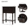 TREXM Narrow Console Table, Slim Sofa Table with Three Storage Drawers and Bottom Shelf for Living Room, Easy Assembly(Espresso)