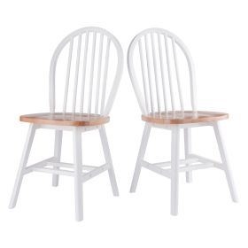 Windsor 2-Pc Chair Set; Natural and White