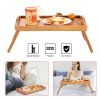 Bed Tray Table Breakfast Tray Bamboo Folding Bed Table Serving Snack Tray Desk with Handles