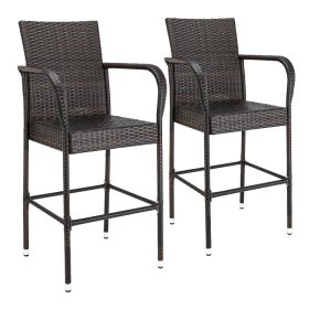 2pcs High Bar Chair Brown Gradient