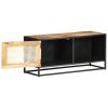 TV Cabinet 35.4"x11.8"x15.7" Rough Mango Wood and Natural Cane