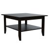 Britannica 2 Piece Living Room Set, Coffee Table + Bar Cabinet , Black /Espresso