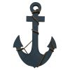 18 Inch Handcrafted Wood Wall Mount Sea Anchor and Rope Accent Decor, Distressed Blue