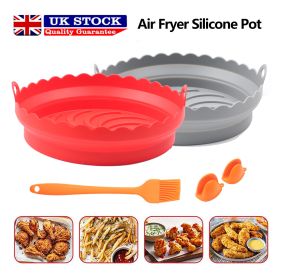 Silicone Pot Thicken Plate Barbecue Basket Heating Baking Pan For Air Fryer 5PCS