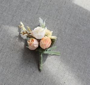 Wedding New Bridesmaid Wrist Flower Simulation Flower Groom Best Man Corsage (Option: Champagne corsage)