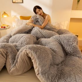 Super Soft Long Fleece Mink Crystal Velvet Thickened Warm Winter Quilt (Option: Silver Grey-100x150cm about2.5kg)