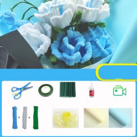 38 Women's Day Children's Handmade Bouquet Diy Materials Made For Girls (Option: Blue rose)