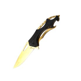 Knife Folding Knife Titanium Steel Cold Steel (Color: gold)