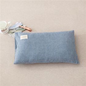 Pillowcase Young Children's Pillow (Option: Blue And White Stripes-30cmX50cm Pillowcase One)