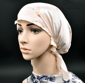 Silk Confinement  Home Hair Care Thin Hat (Option: Rubber Red Peony)