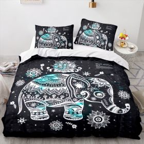 Elephant Series Three-piece Quilt Cover (Option: Style 6-135x200cm)