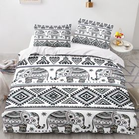 Elephant Series Three-piece Quilt Cover (Option: Style 1-135x200cm)