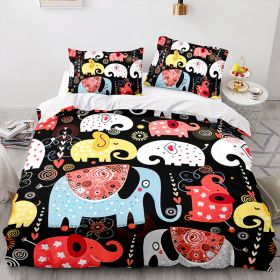 Elephant Series Three-piece Quilt Cover (Option: Style 4-140x200cm)