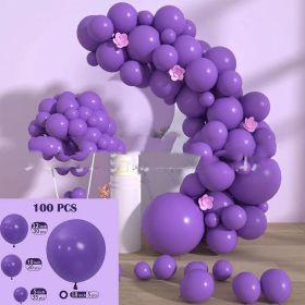 Latex Birthday Arch Balloon Chain Proposal Party Decoration (Option: Purple 100PCS)