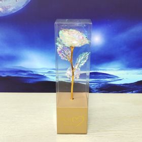 Colorful Gold Gold-foil Roses Mother's Day 520 Artificial Flower Valentine's Day Gift Christmas (Option: Colored Gold White)