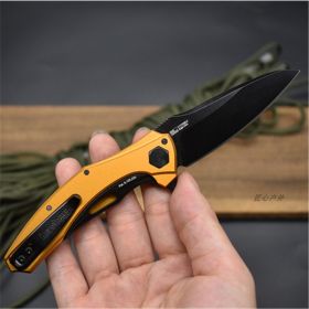 Wilderness Camping Self-defense Portable Folding Knife EDC Fruit (Color: gold)