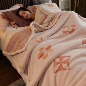 Thick Warm Milk Velvet Double-sided Flannel Blanket (Option: Four Orange-100x120cm)