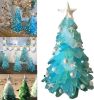 Sea Glass Christmas Tree and Wreath, Green Pine Christmas Tree Resin