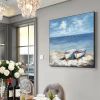 Hand Painted Oil Paintings Abstract Seascape Painting Boats On The Beach Living Room Hallway Luxurious Decorative Painting