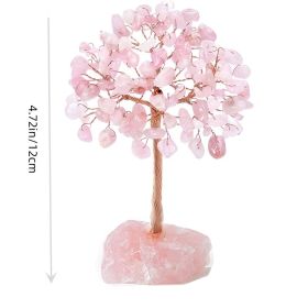 1pc Natural Crystal Tree Crystal Hair Ore Fluorite Base Rich Tree Chakra Amethyst Powder Crystal Ornaments (Color: pink)