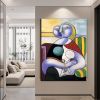 Hand Painted Oil Painting Pablo Picasso the Original Painting A woman who reads Living Room Hallway Bedroom Luxurious Decorative Painting