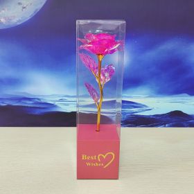 Colorful Gold Gold-foil Roses Mother's Day 520 Artificial Flower Valentine's Day Gift Christmas (Option: Rose Red)