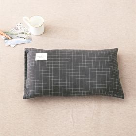 Pillowcase Young Children's Pillow (Option: Small Gray Grid-30cmX50cm Pillowcase 2)